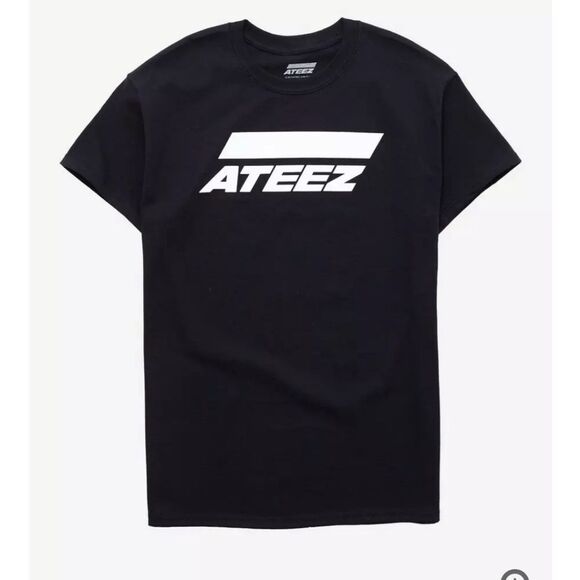 Ateez Line Logo T-Shirt Small | Black White Kpop Atiny A-tee-z Graphic Tee - Picture 1 of 7